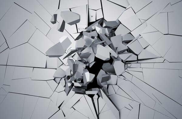 Abstract 3D Rendering of Cracked Surface.