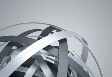 Küre halkalar ile soyut 3d render.