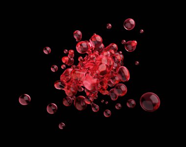 Sıvı uçan 3d render soyut.