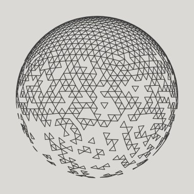İllüstrasyon soyut düşük Poli kürenin