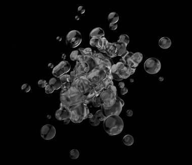 Sıvı uçan 3d render soyut.