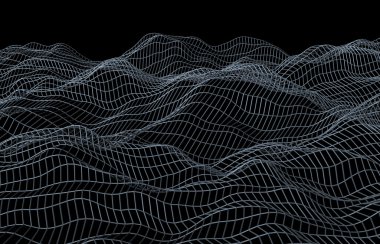 Yüzey dalgaları ile soyut 3d render