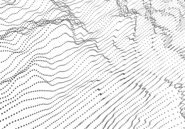 Renderização 3D abstrata de ondas com partículas . — Fotografia de Stock