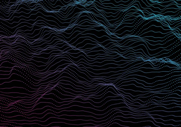 Renderização 3D abstrata de ondas com partículas . — Fotografia de Stock