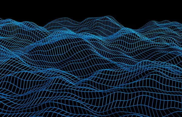 Abstract 3D Rendering of Surface with Waves — Stock Photo, Image