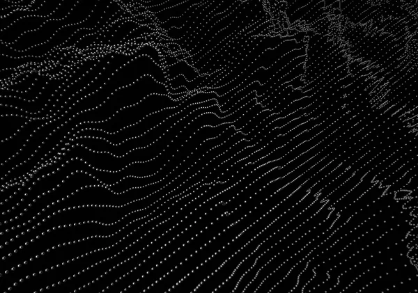 Abstracte 3d Rendering van golven met deeltjes. — Stockfoto