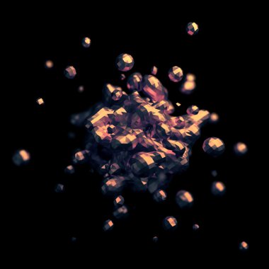 Sıvı uçan 3d render soyut.