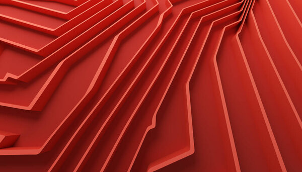 Abstract 3d render, red minimalistic background design