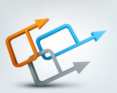 vektör çizim 3d okları, logo tasarım