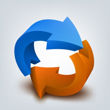 vektör çizim 3d okları, logo tasarım