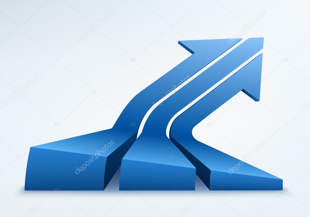 Abstract vector illustration, 3d arrow, logo design