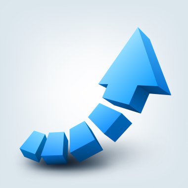 Soyut vektör çizim, 3d ok, logo tasarım