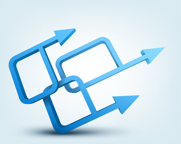 Векторная иллюстрация 3D стрелок, дизайн логотипа
