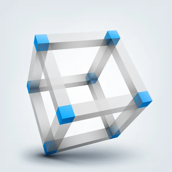 Illustration vectorielle de cubes 3d avec connexions — Image vectorielle