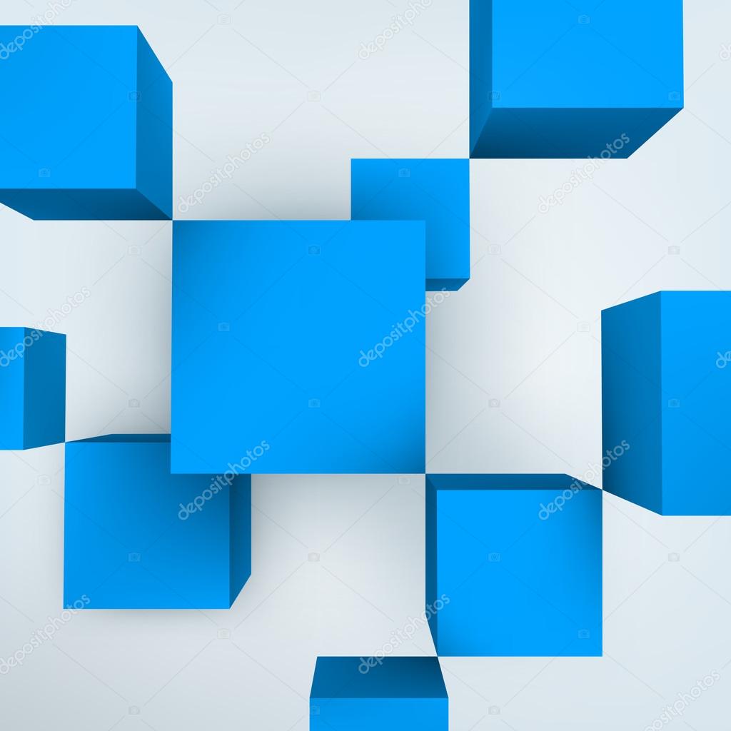 Vector illustration of 3d cubes on white background