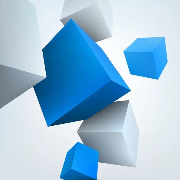 Vectorillustratie van 3D-kubussen op witte achtergrond — Stockvector