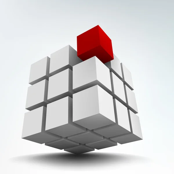 Ilustração vetorial de cubos 3d sobre fundo branco — Vetor de Stock