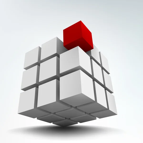 Illustration vectorielle de cubes 3d sur fond blanc — Image vectorielle