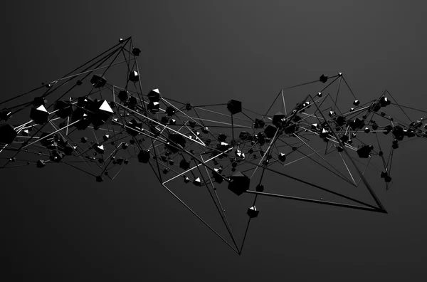 Kaotik metal yapı soyut 3d render.