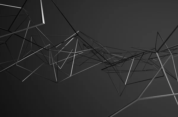 カオスの金属構造の抽象的な 3 d レンダリング. — ストック写真