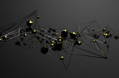 Kaotik metal yapı soyut 3d render.
