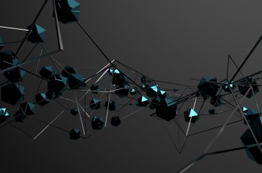 Kaotik metal yapı soyut 3d render.