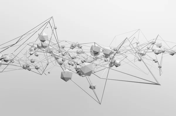Abstrakte 3D-Darstellung chaotischer Strukturen. — Stockfoto