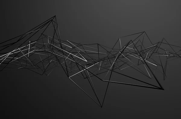 Abstracte 3D-rendering van chaotische metalen structuur. — Stockfoto