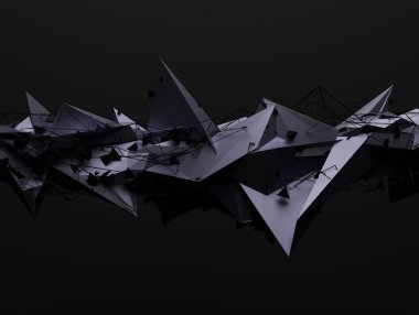 Kaotik yapısını soyut 3d render.