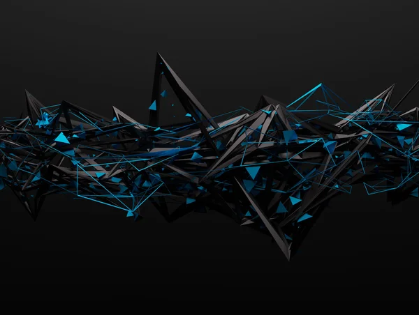 Rendu abstrait 3d de la structure chaotique . — Photo