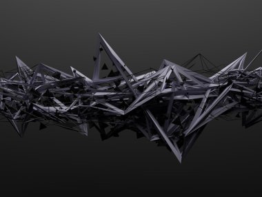 Kaotik yapısını soyut 3d render.