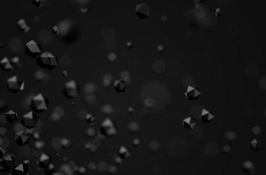 Düşük Poli kaotik parçacıkların soyut 3d render.