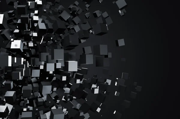 Rendu 3d abstrait de cubes volants . — Photo