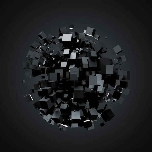 Abstract 3d rendering of black cubes. — Stock Photo, Image