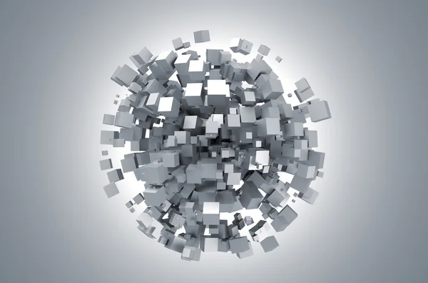 Abstracte 3d weergave van witte blokjes. — Stockfoto