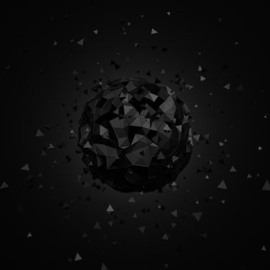 Düşük Poli küre soyut 3d render.