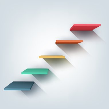 Abstract vector Illustration. Composition of 3d stairs. clipart