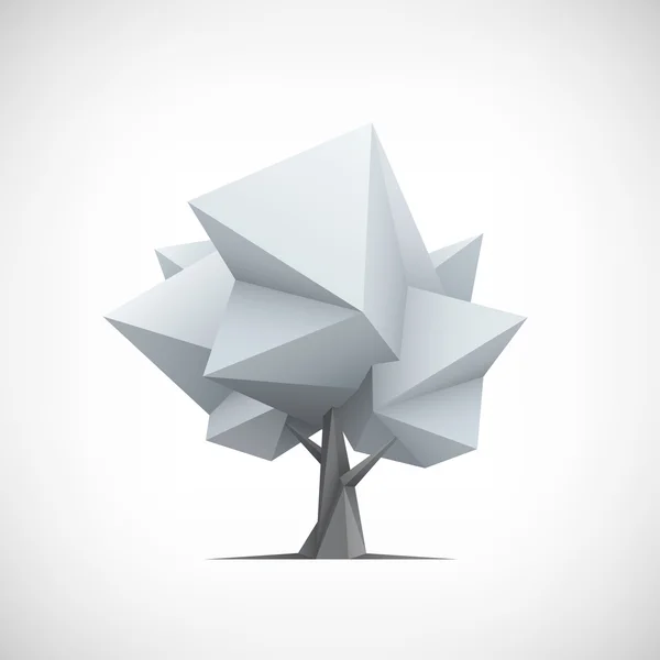 Fogalmi sokszögű fa. Absztrakt vektor illusztráció. — Stock Vector