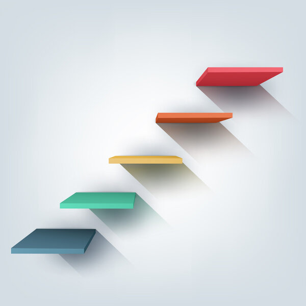 Abstract vector Illustration. Composition of 3d stairs.