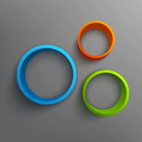 Vectorillustratie van 3D-ringen. — Stockvector