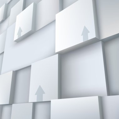 3d küpleri ile okları kompozisyon.