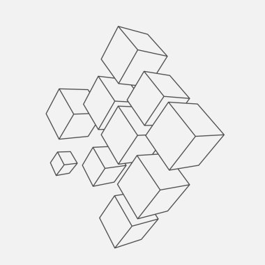 3d küpleri bileşimi.