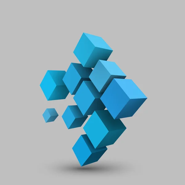 Composizione di cubi 3d . — Vettoriale Stock