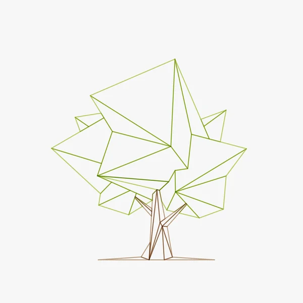 Conceptual Polygonal Tree. Vector Illustration. — Stock Vector