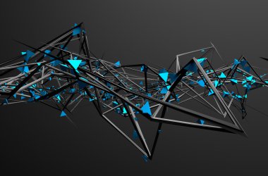 Kaotik yapısını soyut 3d render.