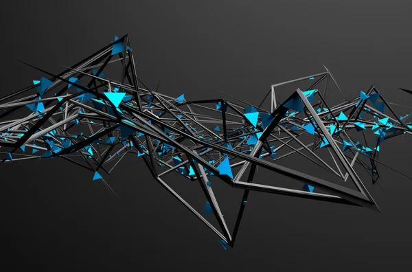 Kaotik yapısını soyut 3d render.