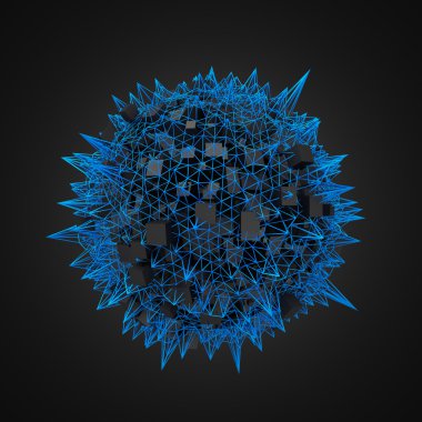 Küpleri kaotik yapısı ile render.