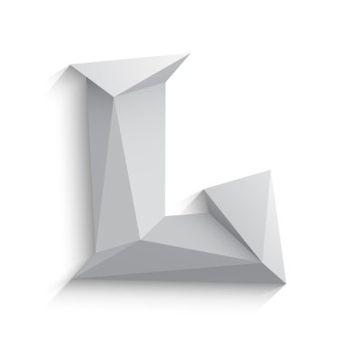 Vector illustration of 3d letter L on white background.
