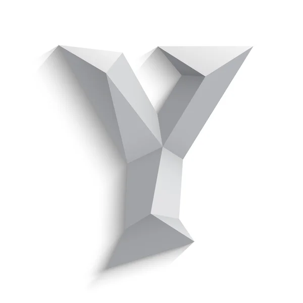 Vector illustration of 3d letter Y on white background. — Stock vektor