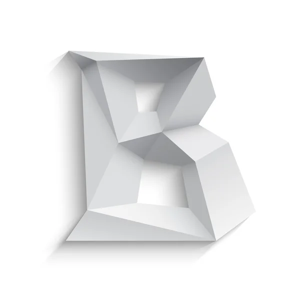 Vector illustration of 3d letter B on white background. — ストックベクタ